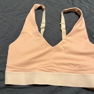 Pink tan Fabletics Sports Bra Large